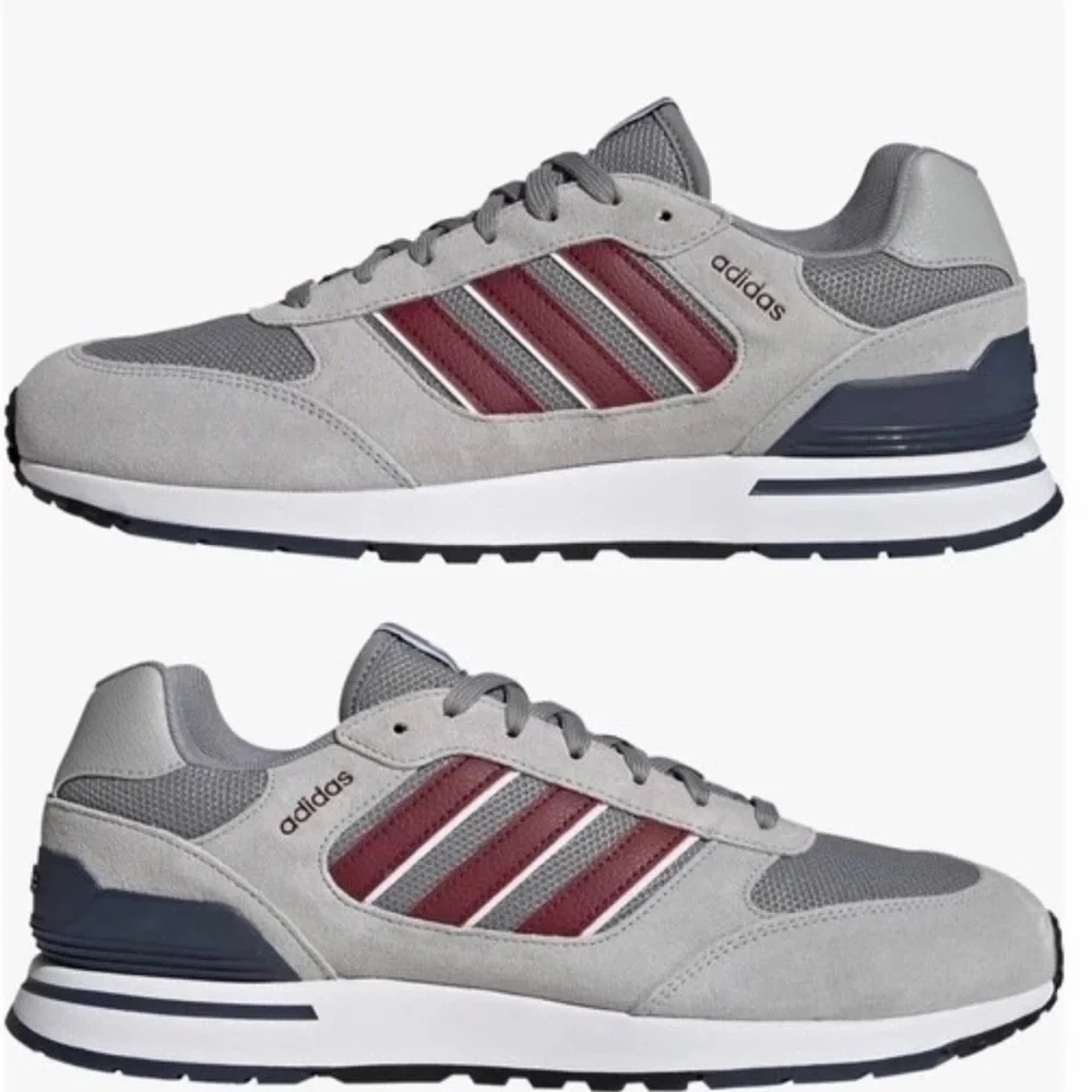NIB Adidas Men's Run '80s Sneakers | Grey/Red | Size: 9.5